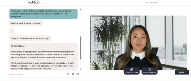 hubspot breeze ai demo, hubspot generated email